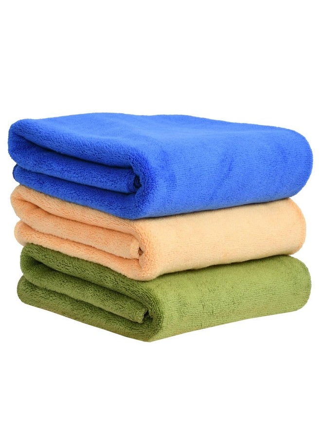 Yellow Weaves Super Soft Microfiber Hand Towels, Gym & Workout Towels 400 GSM,Set of 3, Multicolour