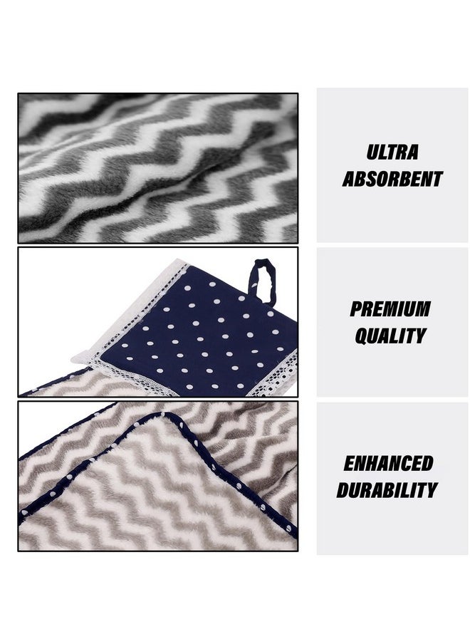 Kuber Industries Napkin | Washbasin Hanging Napkin | Kitchen Towel with Ties | Napkin for Kitchen | Zig Zag Napkin for Bathroom | Hand Towel for Kitchen | Pack of 4 | Multi