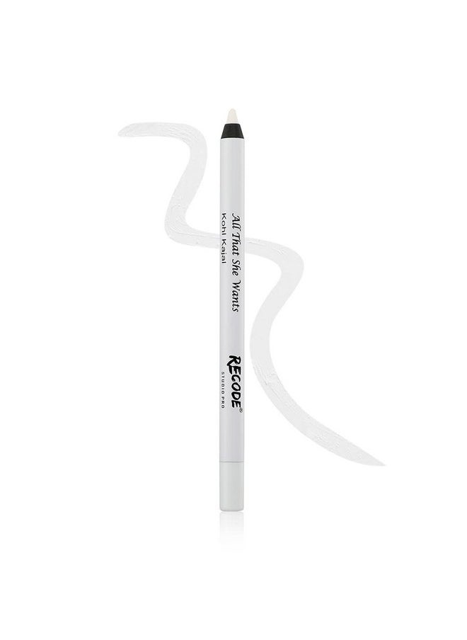 Recode All That She Wants White Matte Pencil Kohl Kajal | 1.20g | 14hrs Long Lasting | Waterproof & Smudgeproof Kohl | One Stroke Gliding Effect