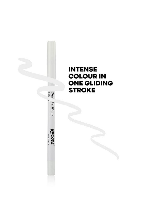 Recode All That She Wants White Matte Pencil Kohl Kajal | 1.20g | 14hrs Long Lasting | Waterproof & Smudgeproof Kohl | One Stroke Gliding Effect
