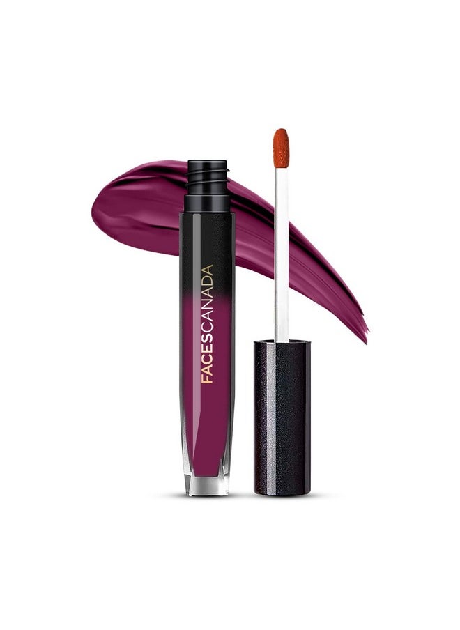 FACESCANADA Comfy Silk Liquid Lipstick - Spontaneous Plum 06, 3Ml Satin Matte Hd Finish Luxe Comfort | Longlasting | No Dryness | Smooth Texture | Mulberry Oil & Shea Butter For Plump Hydrated Lips