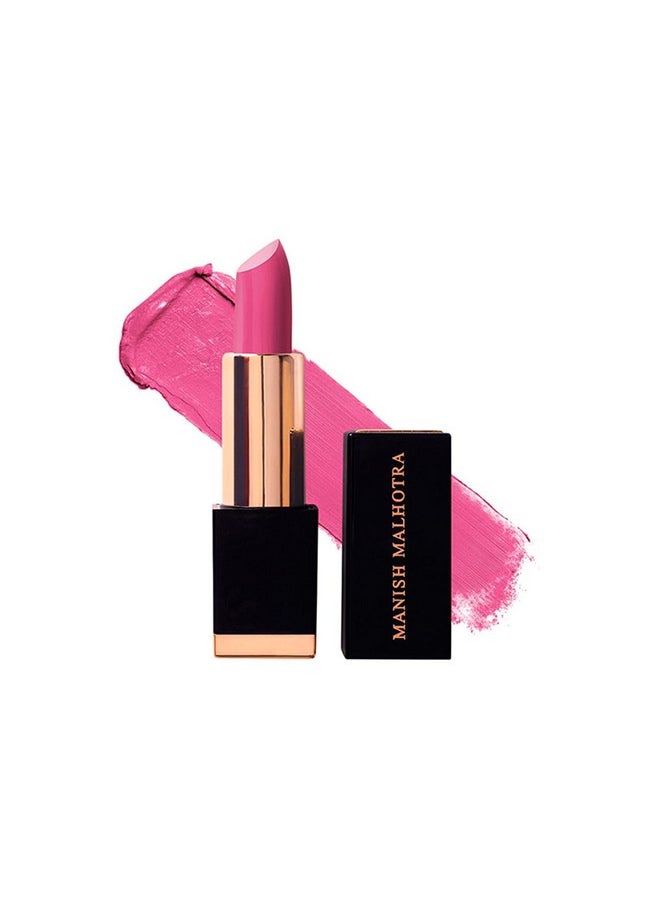 MyGlamm Manish Malhotra Hi-Shine Lipstick - Fuchsia Fantasy - 4gm | Bright Pink Shade | Lightweight, Long-wear Lipsticks | UVB Protection, High Coverage, Cruelty Free|Glossy Finish