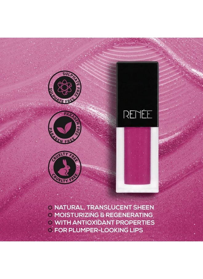 RENEE See Me Shine Lip Gloss - Play That Plum 2.5ml, Glossy, Non Sticky & Non Drying Formula, Long Lasting Moisturizing Effect, Compact and Easy to Carry
