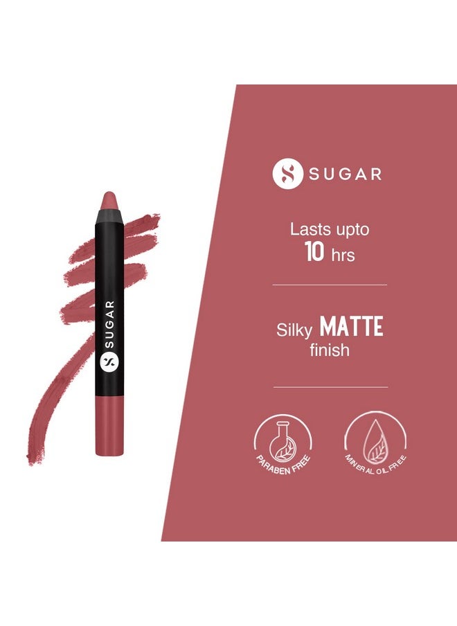 SUGAR Cosmetics Matte as Hell Lip Crayon | Lasts upto 8hrs | Water Resistent Lipstick for Women | 2.5gm - 07 Viola