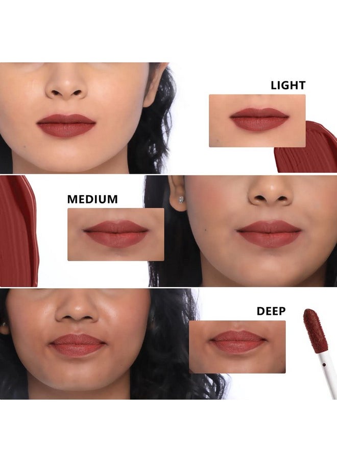 Plum Matte In Heaven Liquid Lipstick | Non-Drying | Smudge-Proof | 100% Vegan & Cruelty Free | Cocoa Mocha - 130