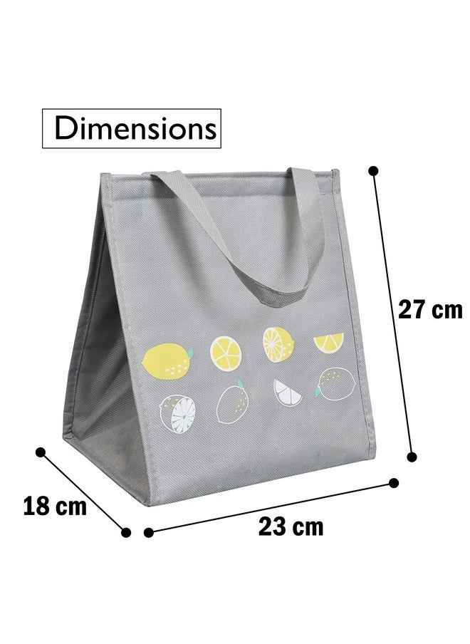 Yellow Weaves Insulated Travel Lunch/Tiffin/Storage Bag for Office, College & School (Grey)