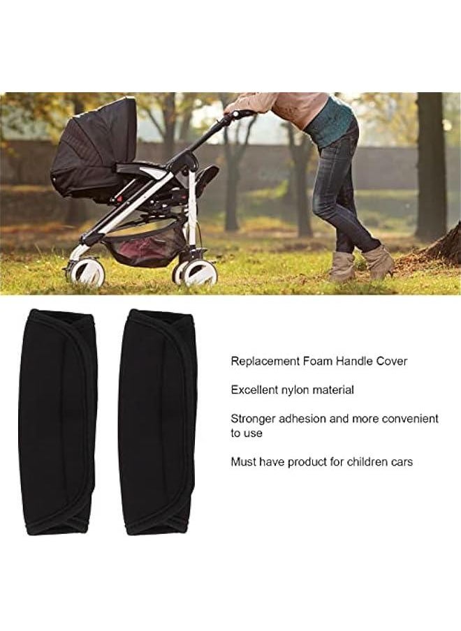 2Pcs Replacement Stroller Handle Cover, Suit for Buffed Tubing Grip, Walker Hand Grips Cover Rollator Handle Covers Armrest Protector for Pushchair Pram Rolling Wheelchair