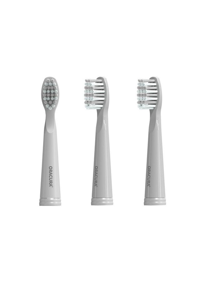 ORACURA® Sonic Electric Toothbrush Heads For SB100 and SB200 (Grey, Pack of Three brush head)