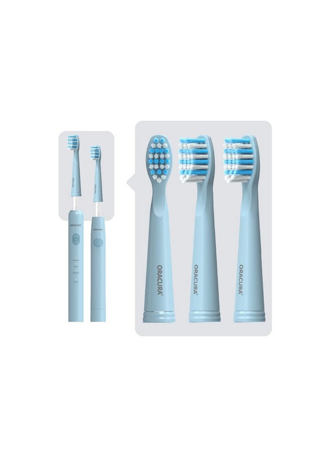 ORACURA® Sonic Electric Toothbrush Heads For SB100 and SB200 (Blue, Pack of Three brush head)