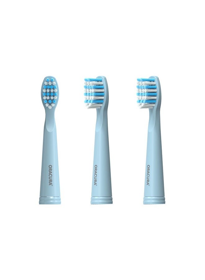 ORACURA® Sonic Electric Toothbrush Heads For SB100 and SB200 (Blue, Pack of Three brush head)