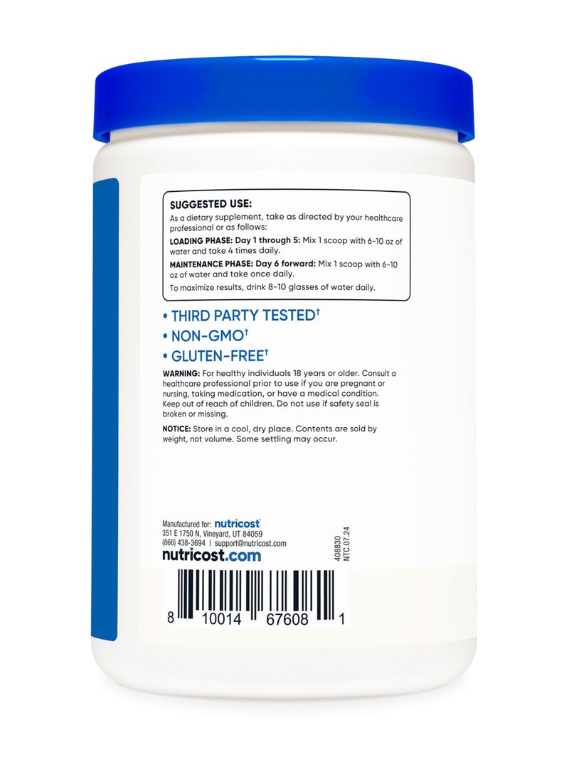 Creatine Monohydrate - Made With Creapure 19EU20 , 5G Per Serving, 100 Servings, 500 G Per Container Net Wt 17.9 Oz