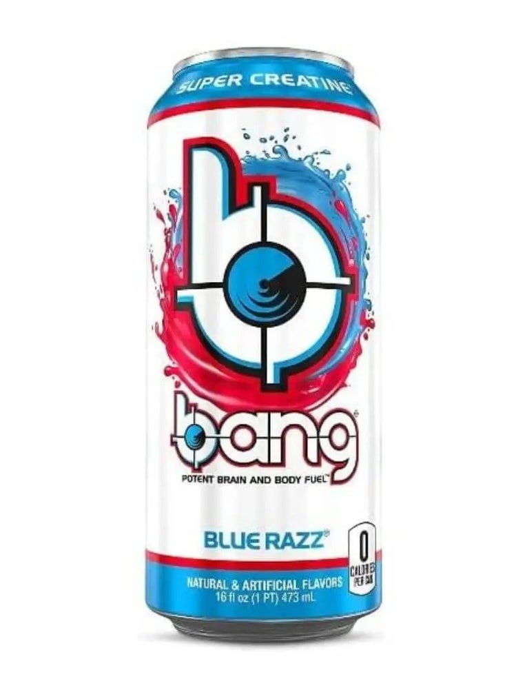 BANG ENERGY DRINK BLUE RAZZ FLAVOR 473ML PACK OF 12