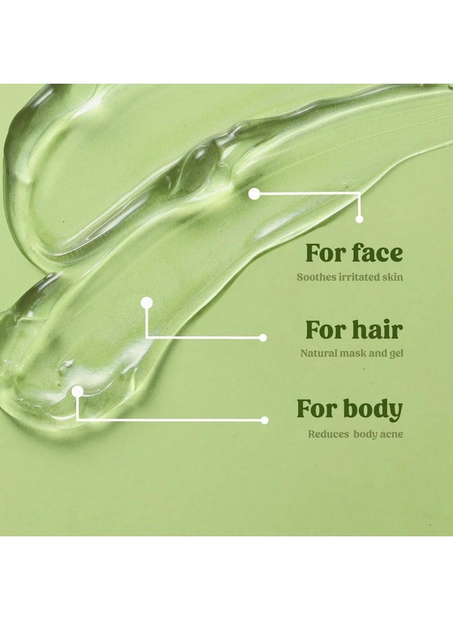 Vilvah Store Aloe Vera Gel with 99% Pure Natural Aloe Vera for Face, Styling Gel for Hair, Skin Moisturizer, Hydrates and Soothes with Vitamin E and No Paraben, 100g (Pack of 2)