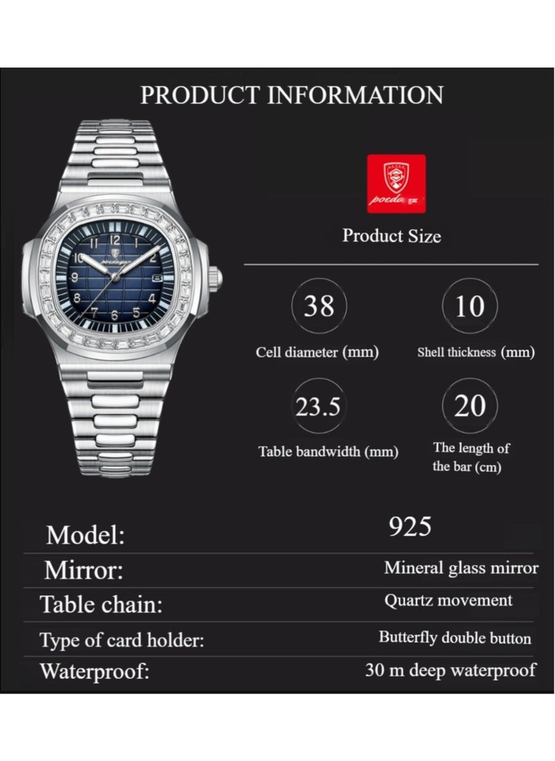 Man Watch Waterproof Luminous Men's Watch Quartz- 38mm