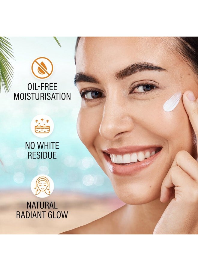 FACES CANADA Water Gel Sunscreen, 50g | SPF 50 PA+++ | Protects From UVA, UVB & Blue-Light Rays | 1% Hyaluronic Acid & Vitamin C | Lightweight | No White Cast | Natural Radiant Glow| No Alcohol
