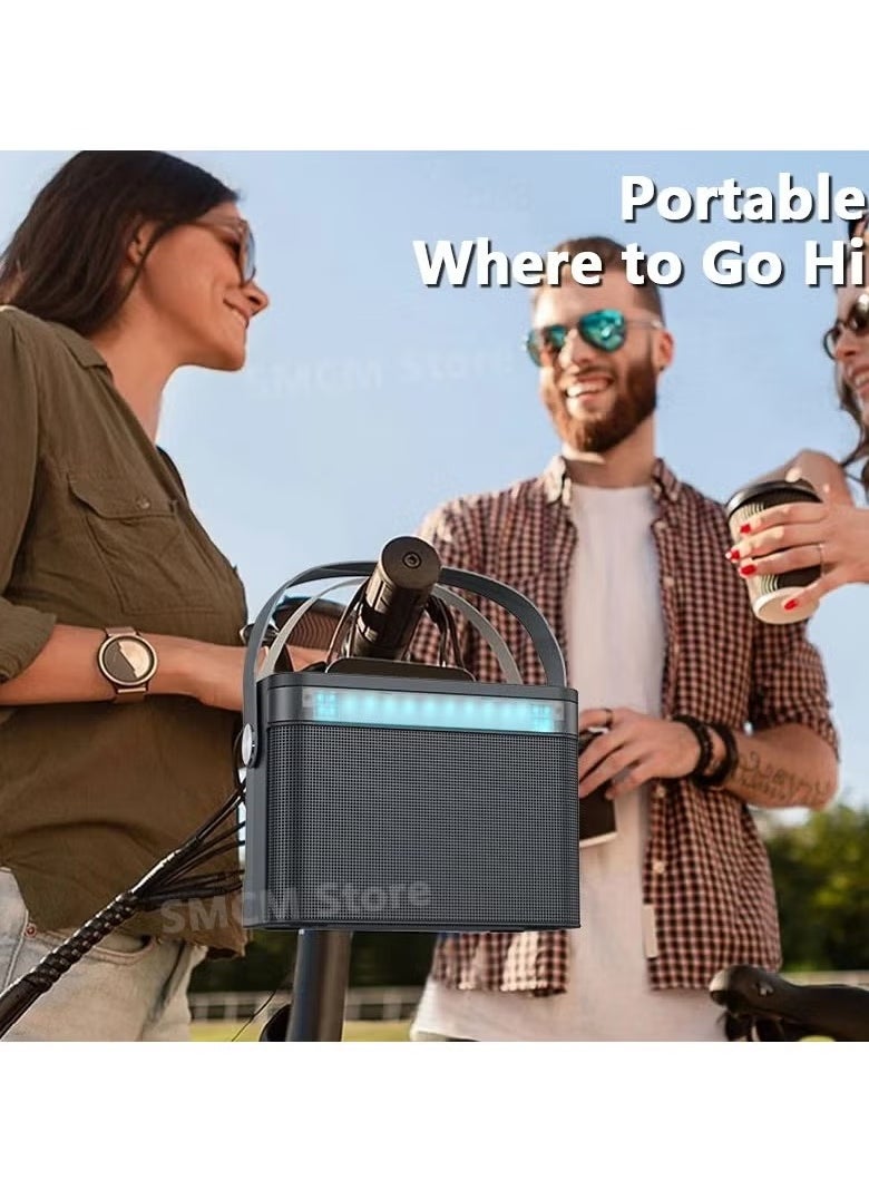 Cell Phone Speakers 120W High Power RGB Pickup Rhythm Light Wireless Portable Microphone Bluetooth Speaker – TF Subwoofer, Family Karaoke, Sound System, Enhanced Audio, Ys-224 T231026.