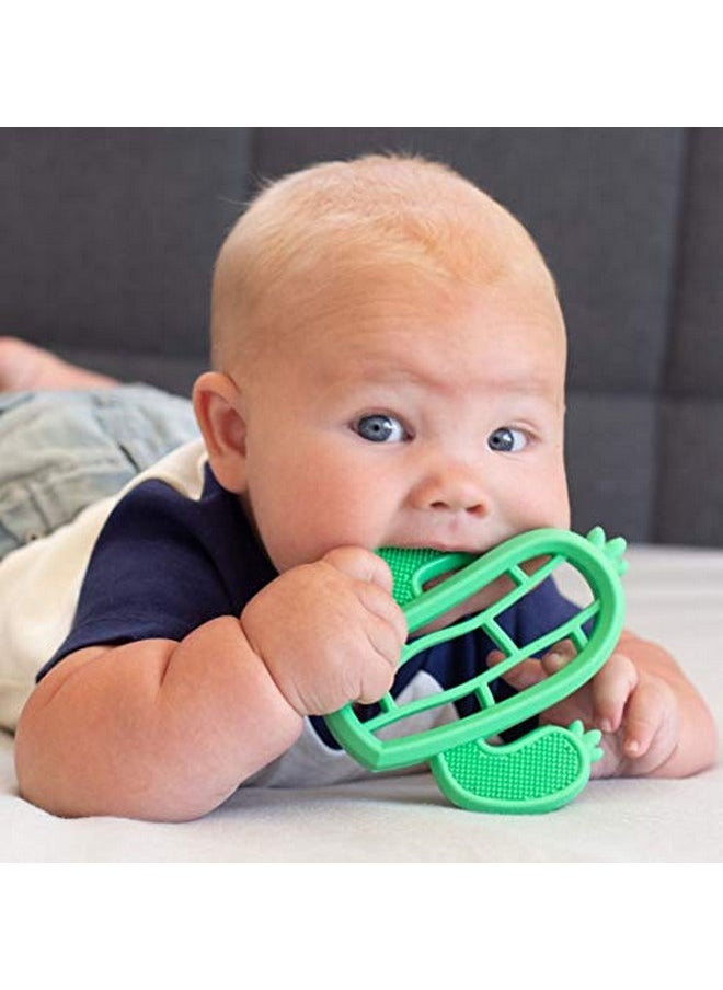 Nuby 100% Soft Silicone Teether with Massaging Bristles: 3M+ Characters Vary, Multi