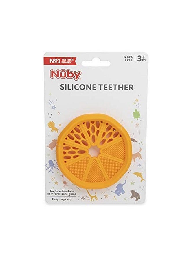 Nuby 100% Soft Silicone Teether with Massaging Bristles: 3M+ Characters Vary, Multi