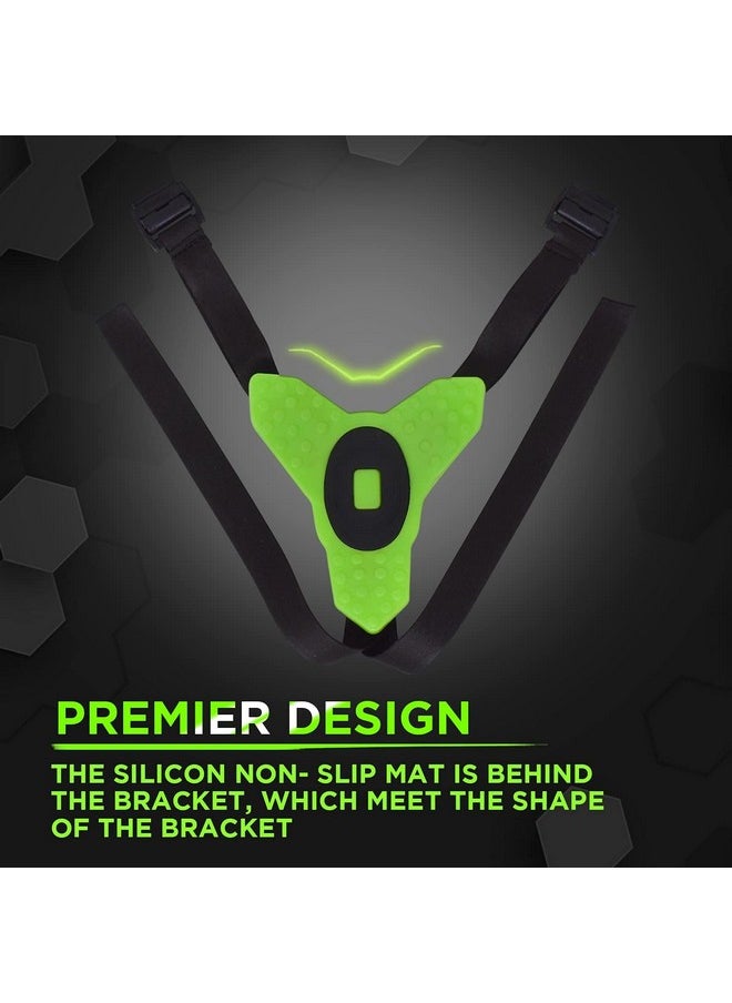 Pro Helmet Chin Mount Strap Compatible With All Smartphones Hero 12 11 10 9 8 7 6 5 4 Sjcam Dji Osmo Insta 360 And All Action Cameras (Green)