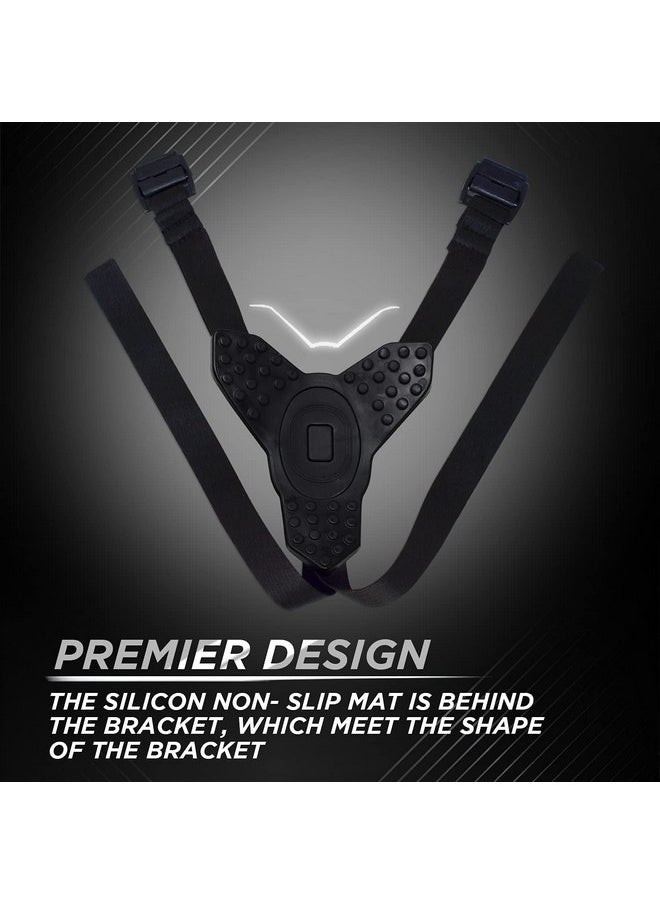 Pro™ Made In India Helmet Chin Mount Strap Compatible With All Smartphones Hero 12 11 10 9 8 7 6 5 4 Sjcam Dji Osmo Insta 360 And All Action Cameras (Black)