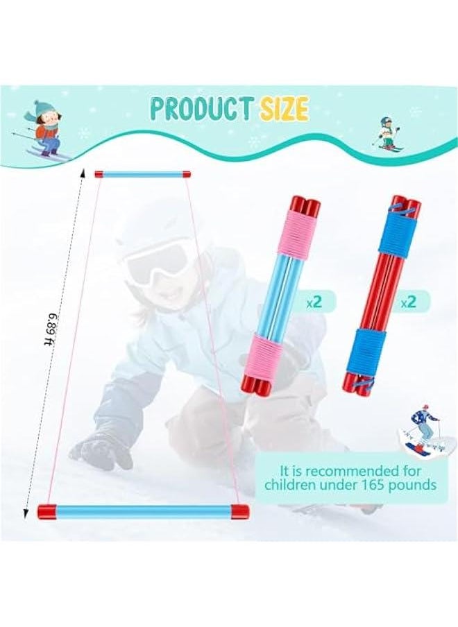 4 Pcs Kids Ski Trainer Ropes, Downhill Simple Harness Free Design Straps for Teaching Children Skiing Safely