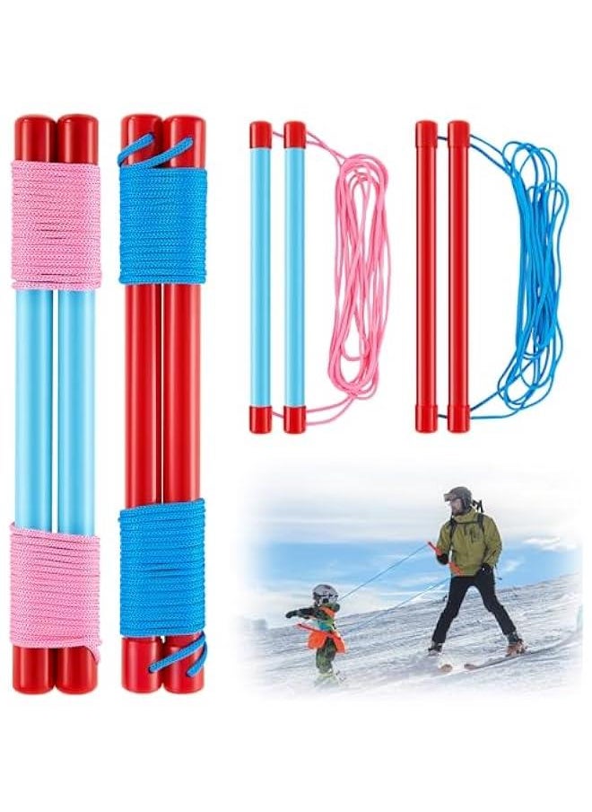 4 Pcs Kids Ski Trainer Ropes, Downhill Simple Harness Free Design Straps for Teaching Children Skiing Safely