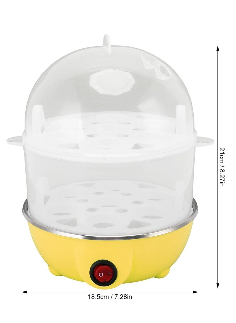 Household Electric Fast Eggs Boiler, Multifunctional Tool Mini Egg Steamer Poacher for Kitchen (Yellow, 2 Layers)