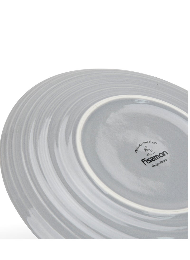 2-Piece Dinner Plate 21cm, Porcelain Round Plates Firmina Series, Elegant Golden Rim Dinnerware Set, with Smooth Glossy-Finish Plates