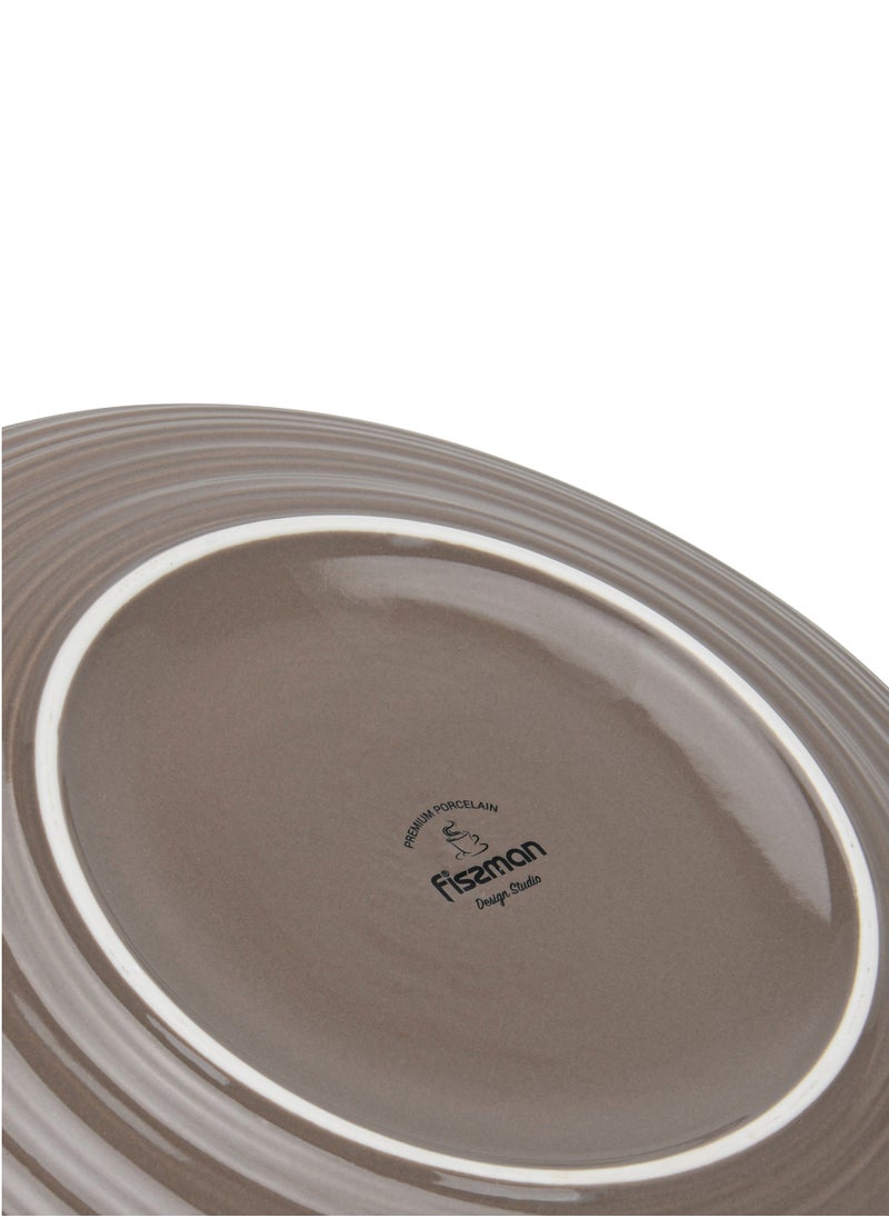 2-Piece Dinner Plate 26cm, Porcelain Round Plates Firmina Series, Elegant Golden Rim, with Smooth Glossy-Finish