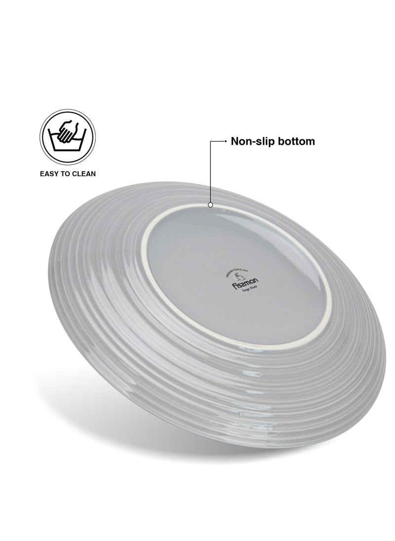 2-Piece Dinner Plate 26cm, Porcelain Round Plates Firmina Series, Elegant Golden Rim Dinnerware Set, with Smooth Glossy-Finish Plates