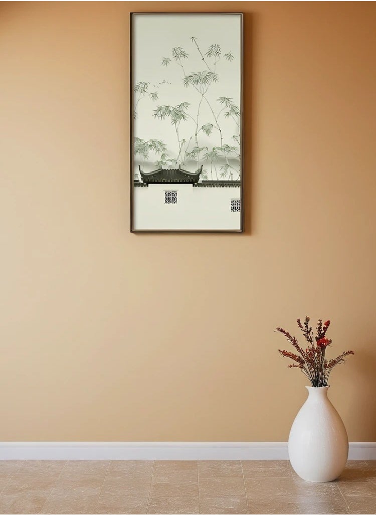 Textured Silk Art in Grey Gold Solid Wood Frame - 70x140 cm LTK-22030055