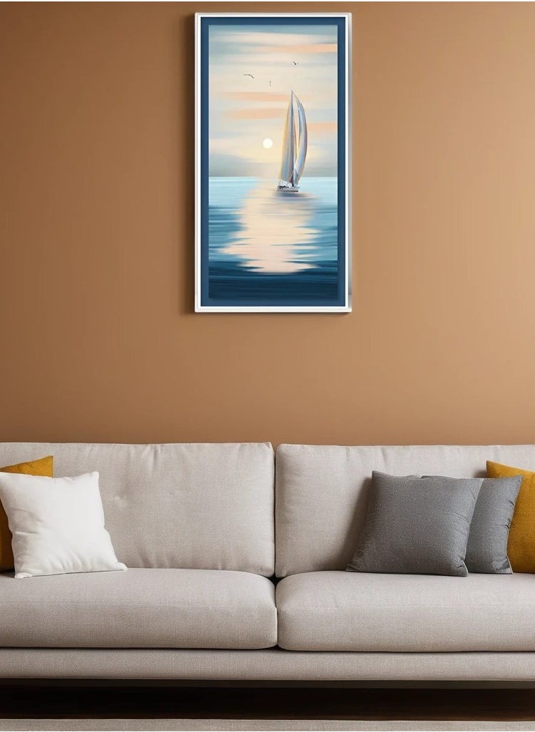 Contemporary Inkjet Print in White Aluminum Frame - 70x140 cm LT-21090111