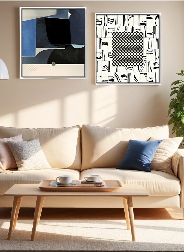 Modern Leather Art with 3D Texture, Hand-Woven Detail, and Metal Buckle in Aluminum Frame - 80*80 cm LTY-24030282AB