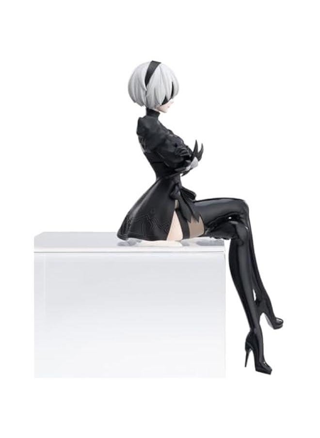 2Byorha Figure 2B Noodle Stopper Figure 2Bautomata Statue, 15cm Sitting Pose Anime No.2 Type B Action Figure Model Sculpture, PVC Handmade Collectible Desktop Decoration