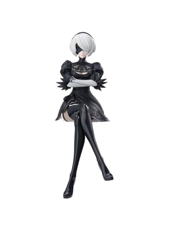 2Byorha Figure 2B Noodle Stopper Figure 2Bautomata Statue, 15cm Sitting Pose Anime No.2 Type B Action Figure Model Sculpture, PVC Handmade Collectible Desktop Decoration