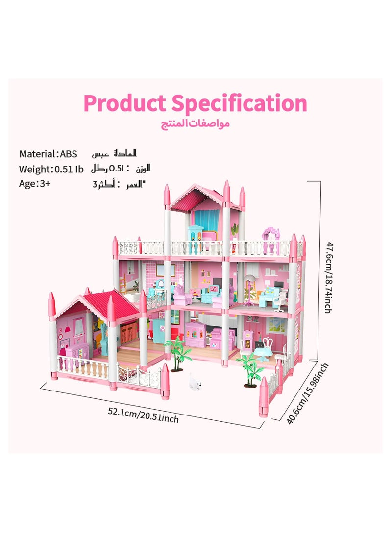 Creative Puzzle Building Toys, Dream House Building Sets, Mini Dreamy Princess Castle with Furniture & Accessories, DIY Sets Gift for Toddler, Girl, Kids Age 6+