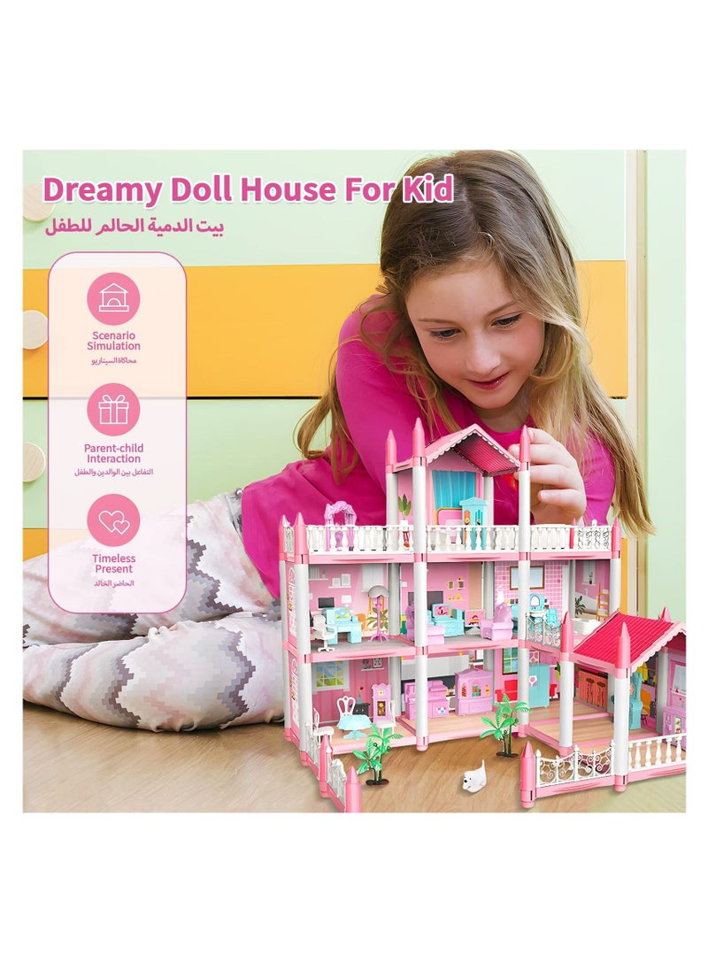 Creative Puzzle Building Toys, Dream House Building Sets, Mini Dreamy Princess Castle with Furniture & Accessories, DIY Sets Gift for Toddler, Girl, Kids Age 6+
