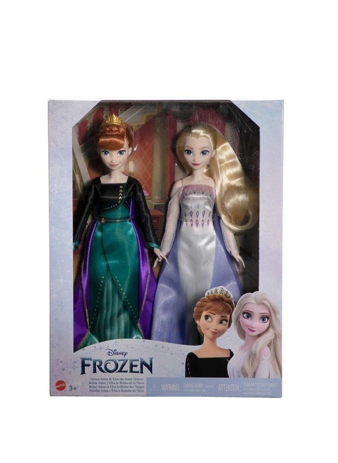 Mattel Frozen Toys, Anna and Elsa Fashion Dolls with Signature Queen Looks Inspired Frozen 2, Gifts for Kids