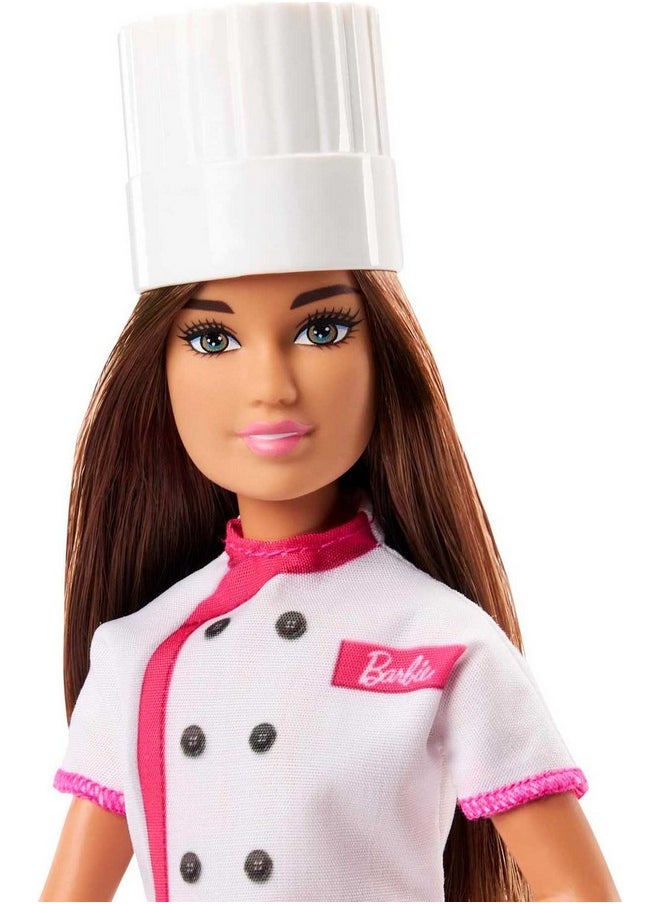 Barbie Doll & Accessories, Career Pastry Chef Doll with Hat, and Cake Slice