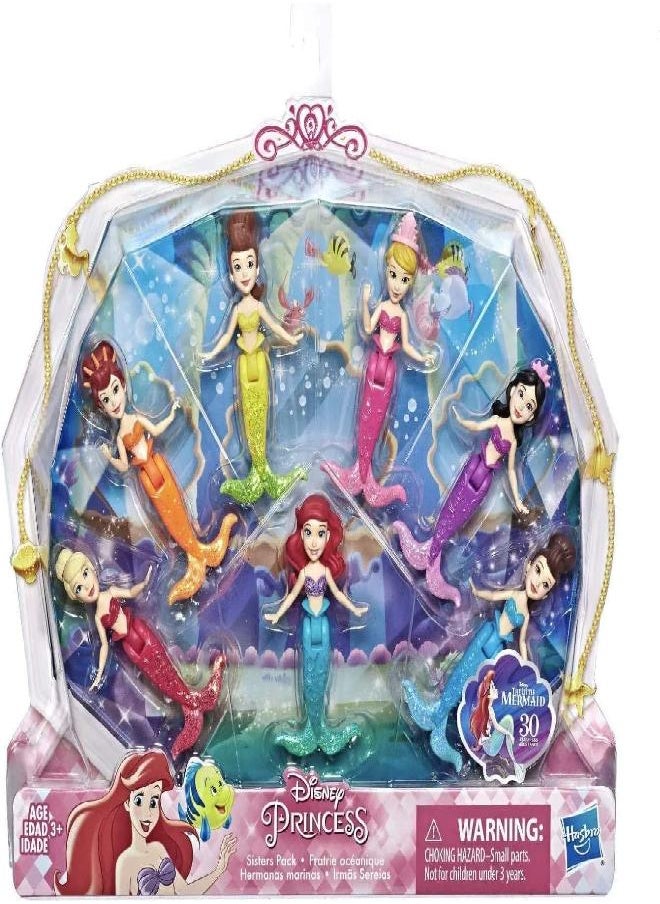 Disney Princess Ariel and Sisters Dolls Mermaid Dolls - 7Pk