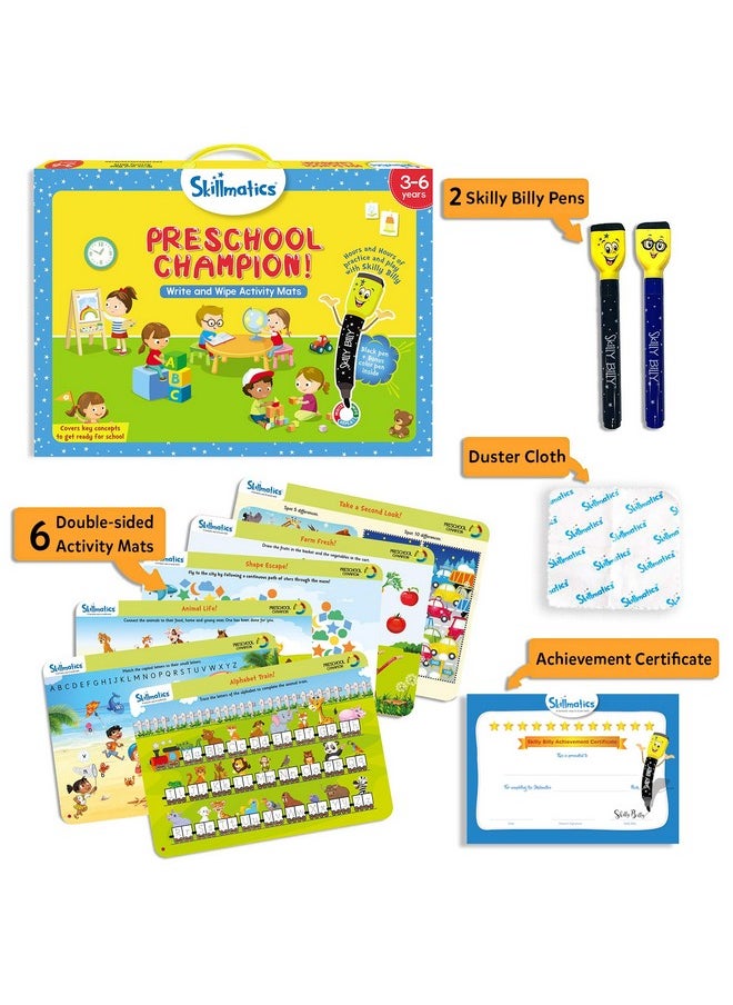 Skillmatics Educational Game - Preschool Champion, Kindergarten Learning Activity For Kids, Toddlers, Supplies For School/Classroom, Gifts For Girls & Boys Ages 3, 4, 5, 6, Multicolor