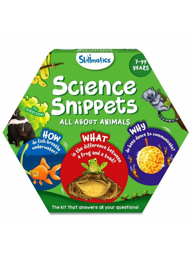 Skillmatics Flash Cards - Science Snippets Animals, Learning Resources & Educational Toys for Boys & Girls, Gifts for Ages 7, 8, 9 & Up, 70+ Cards