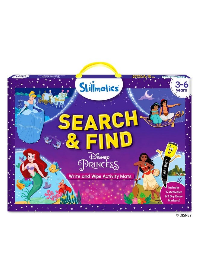 Skillmatics Preschool Learning Activity - Search and Find Disney Princess, Educational Game for Kids, Toddlers, Girls, Boys, Gifts for Ages 3, 4, 5, 6, Multicolor