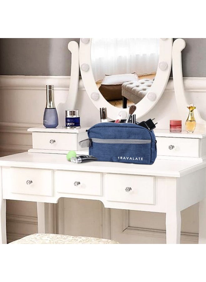TRAVALATE Solid 13 Cms Cosmetic Pouch (L_TR1580_Blue)