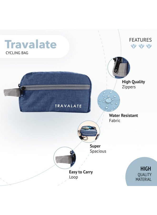 TRAVALATE Solid 13 Cms Cosmetic Pouch (L_TR1580_Blue)
