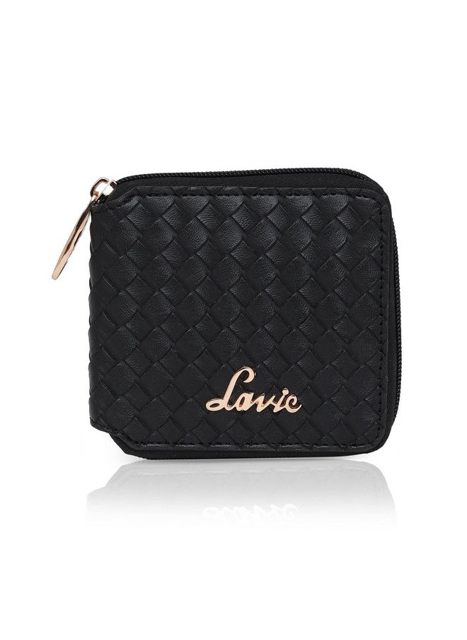 Lavie Women's Bot Pro Compact Zip Around Wallet Black Ladies Purse Handbag