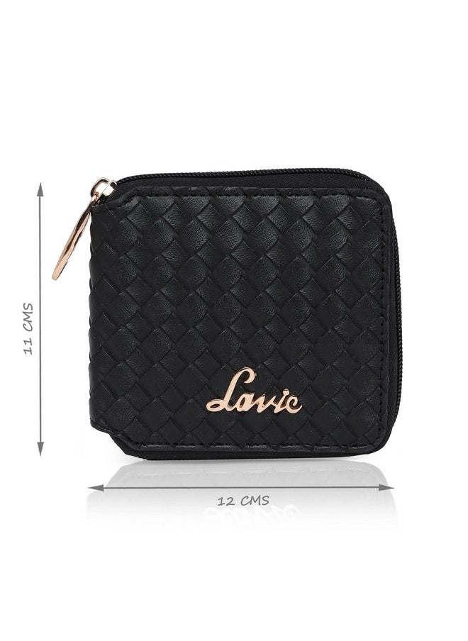 Lavie Women's Bot Pro Compact Zip Around Wallet Black Ladies Purse Handbag