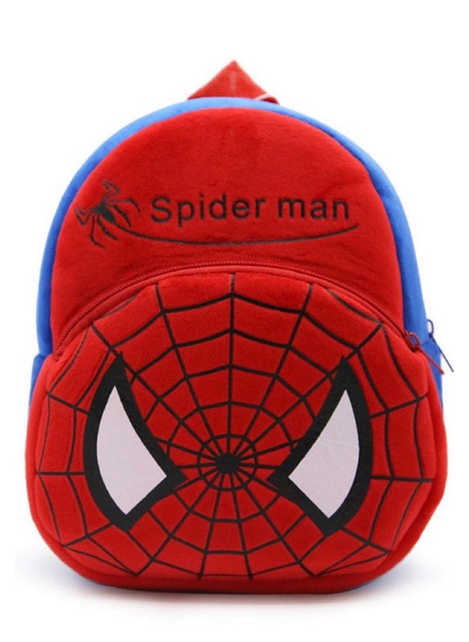 blue tree Kid's Soft Velvet Cartoon School Plush Combo Backpack,Mini Bag,Travel Bag for Baby Boy/Girl (Spiderman & Penguin)