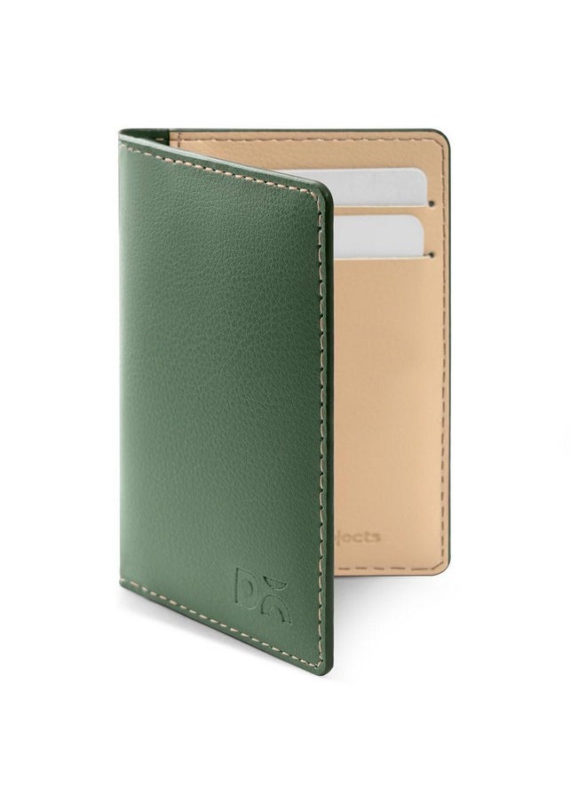 DailyObjects Hunter Green Log Bi-Fold Wallet | Compact and travel friendly structure | Durable, contemporary, and sophisticated | Premium Pebbled Leather | Manufactured in India | For Men