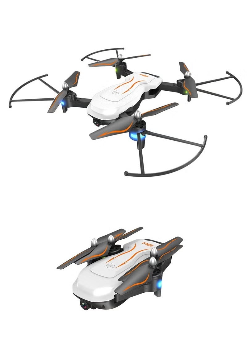 F183 Drone with 4K HD Camera, FPV Drones RC Quadcopters with Altitude Hold and Headless Mode, 3D View Mode, With LED lights, with G-sensor, 3D flip, One Key Takeoff / Landing, APP Control, Voice Control, With Remote Control, Foldable - White